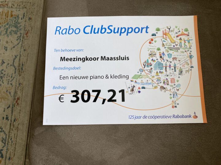 Uitreiking Rabo ClubSupport cheque